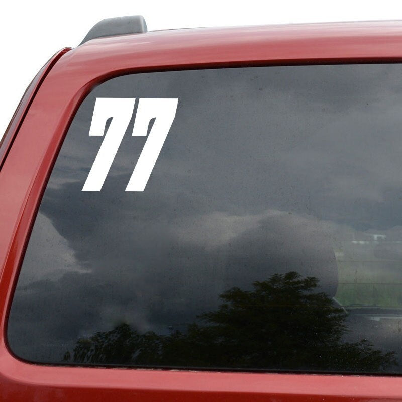 15CM*14.7CM Fashion Number 77 Vinyl Car-styling Car Sticker Decal Black/Silver Graphical C11-0773