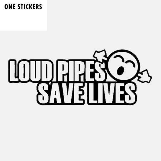 13CM*5CM Funny LOUD PIPES SAVE LIVES JDM Vinyl Car-styling Car Sticker Black Silver C11-2113