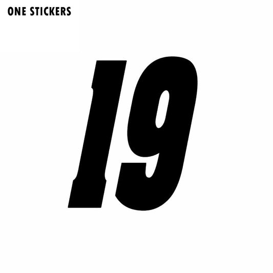 New Brand 13.3CM*15CM  lucky Number 19 Vinyl Car-styling Car Sticker Decal Graphical Black/Silver C11-0826