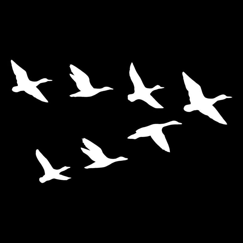 20.3*11.4CM A Group Of Wild Duck Funny Car Styling Decal Hunting Lover Car Sticker Black/Silver S1-2391