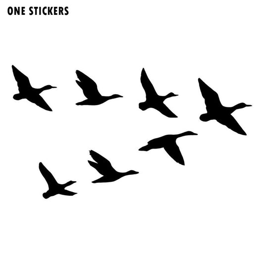 20.3*11.4CM A Group Of Wild Duck Funny Car Styling Decal Hunting Lover Car Sticker Black/Silver S1-2391