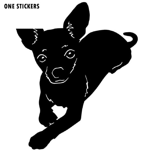 15.2*12.7CM Chihuahua Pet Dog Car Stickers Lovely Vinyl Decal Car Styling Truck Accessories Black/Silver S1-0892