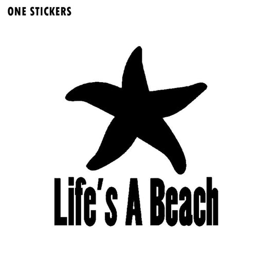 15.9cm*14.8cm Enjoy life And the beach Entertainment Is Beautiful Unmatched Vinyl Decal Black/Silver Car Sticker C18-0221