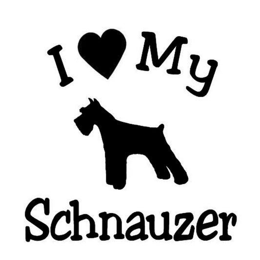 13.4CM*13CM I Love My Dog Schnauzer Pet Car Sticker And Decals C8-0020