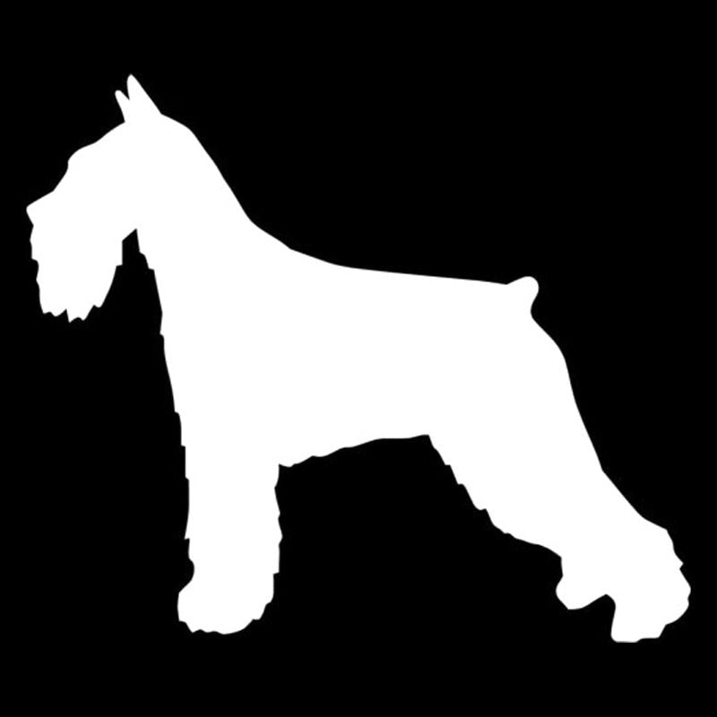 13.2*11.2CM Standard Schnauzer Dog Vinyl Decal Funny Car Stickers Truck Car Styling Decoration Black/Silver S1-0400