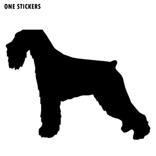 13.2*11.2CM Standard Schnauzer Dog Vinyl Decal Funny Car Stickers Truck Car Styling Decoration Black/Silver S1-0400