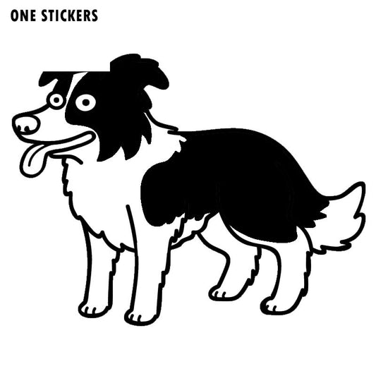 Fashion 14.2*10.9CM Border Collie Dog Stickers  Vinyl Decal Car Styling Motorcycle Decoration Black/Silver S1-0650