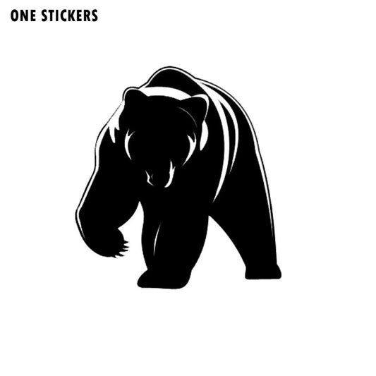 15*16.1CM Crazy Wild Bear Pattern Car Styling Decal Vivid Stylish Vinyl Car Sticker Black/Silver S1-2692