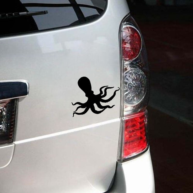 High-quality 15.9cm*12.1cm Full Of Inks Blue Mountain Little And Dainty Octopus Black/Silver Vinyl Decal Beautiful Car Sticker C18-0217