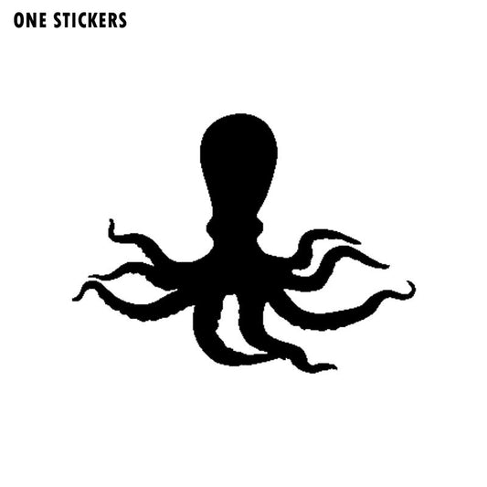 High-quality 15.9cm*12.1cm Full Of Inks Blue Mountain Little And Dainty Octopus Black/Silver Vinyl Decal Beautiful Car Sticker C18-0217