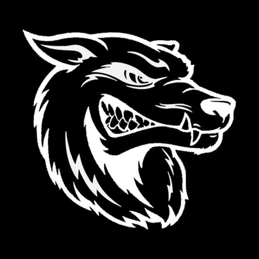 17.8*16.7CM Cartoon Scary Wolf Head Car Stickers Vinyl  Car Styling Bumper Decal Black/Silver S1-2290