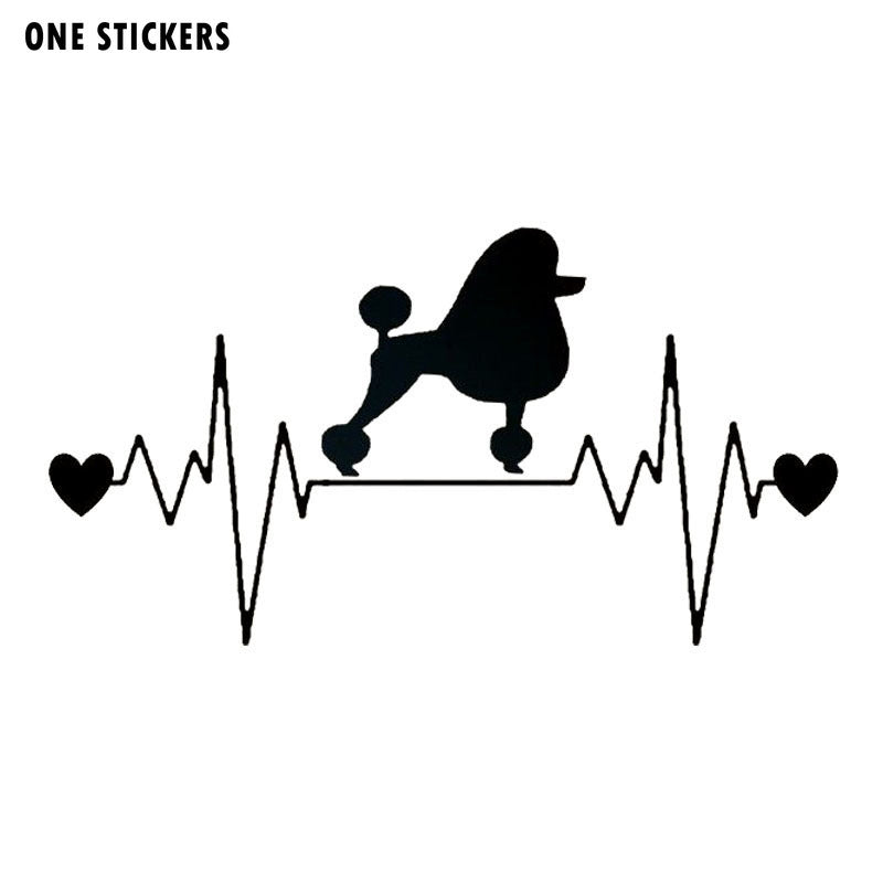20.3*10.8CM Poodle Heartbeat Lifeline Vinyl Decal Personality Car Stickers Car Styling Truck Accessories Black/Silver S1-1314