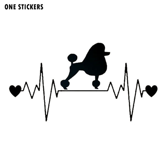 20.3*10.8CM Poodle Heartbeat Lifeline Vinyl Decal Personality Car Stickers Car Styling Truck Accessories Black/Silver S1-1314