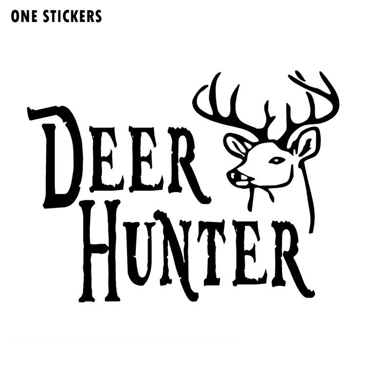 12.7CM*9.3CM Deer Hunter Decal Buck Head Hunting Car Sticker Car Stylings And Decals Black Sliver C8-0495