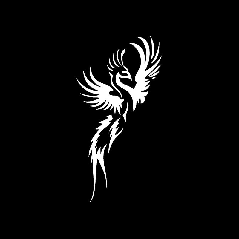 8.1CM*15.8CM Animal Phoenix Flying Decals Car Sticker Black/Silver Vinyl Decoration Accessories C15-1041