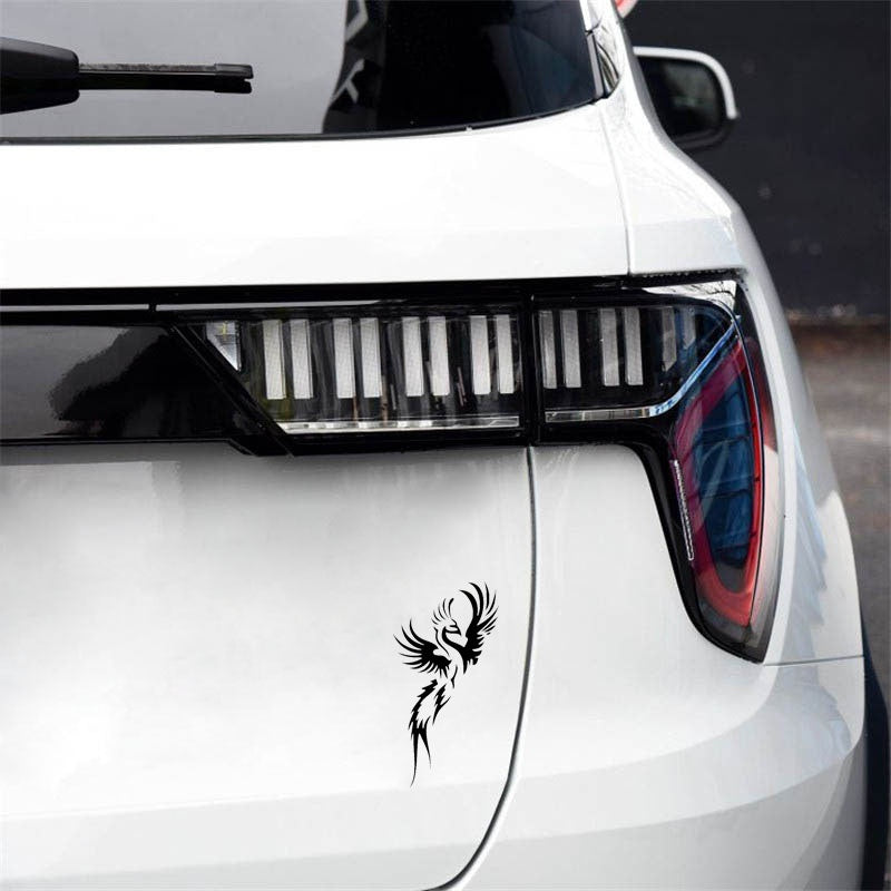 8.1CM*15.8CM Animal Phoenix Flying Decals Car Sticker Black/Silver Vinyl Decoration Accessories C15-1041
