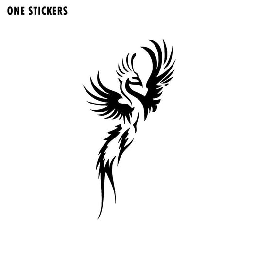 8.1CM*15.8CM Animal Phoenix Flying Decals Car Sticker Black/Silver Vinyl Decoration Accessories C15-1041
