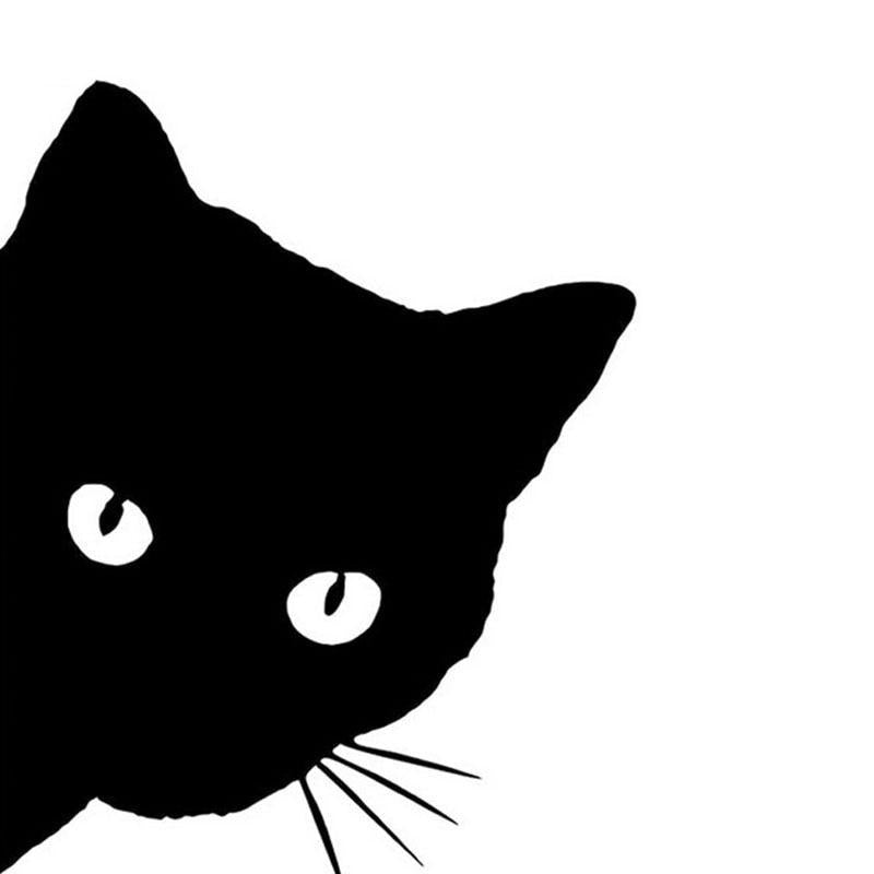 12*15CM CAT FACE PEERING Car Sticker Decals Pet Cat Motorcycle Decorative Stickers Car Window Decals C2-0089