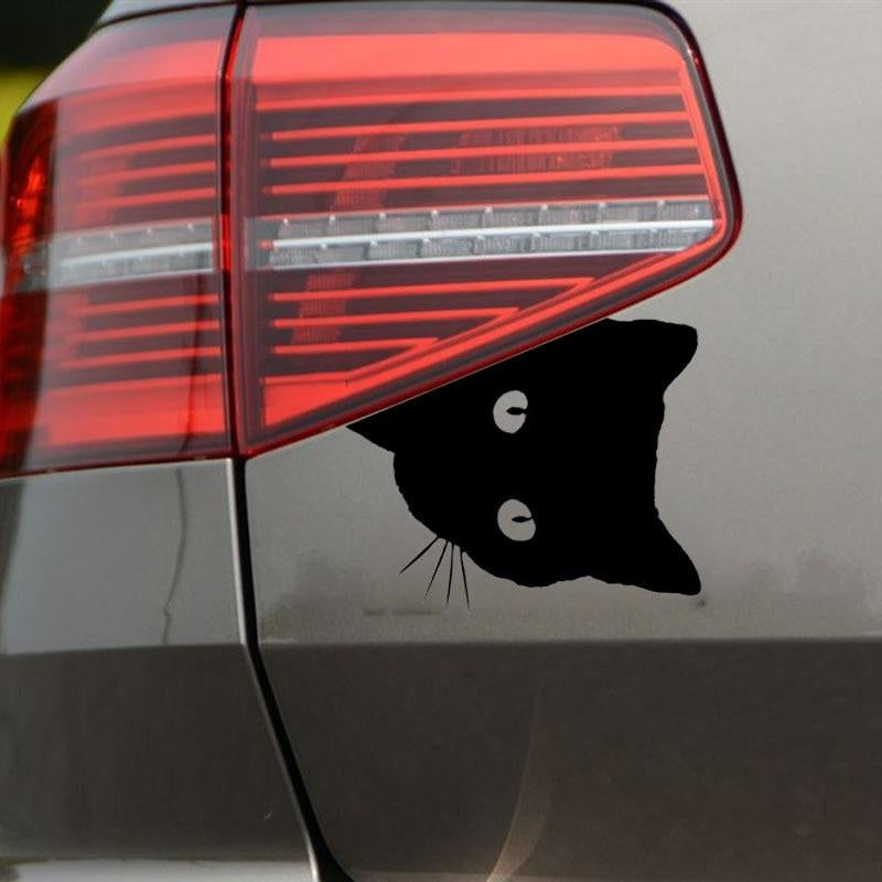 12*15CM CAT FACE PEERING Car Sticker Decals Pet Cat Motorcycle Decorative Stickers Car Window Decals C2-0089