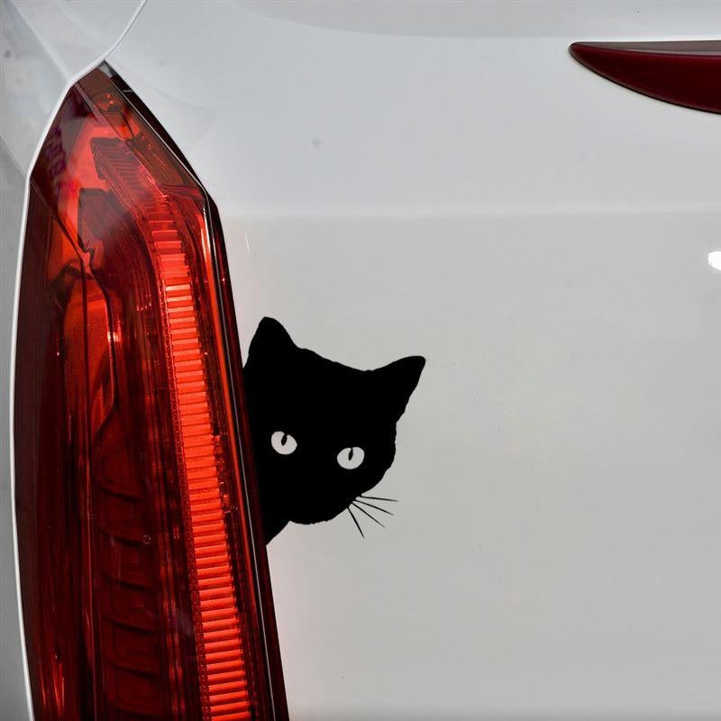 12*15CM CAT FACE PEERING Car Sticker Decals Pet Cat Motorcycle Decorative Stickers Car Window Decals C2-0089