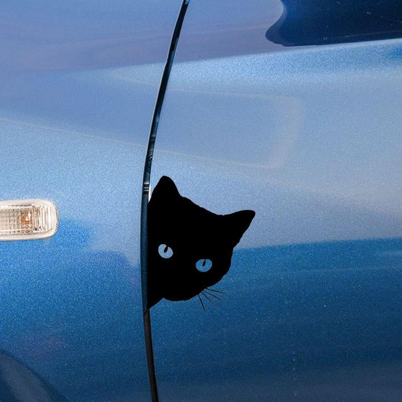 12*15CM CAT FACE PEERING Car Sticker Decals Pet Cat Motorcycle Decorative Stickers Car Window Decals C2-0089