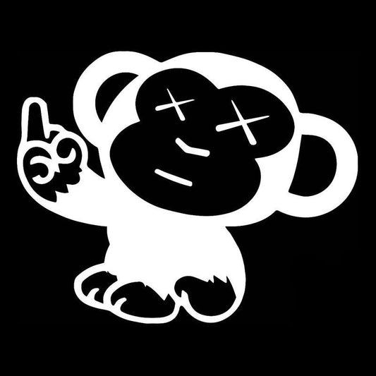 15.2*12.1CM Naughty Monkey JDM Car Styling Cool Vinyl Decorative Decal Car Sticker Black/Silver S1-2865