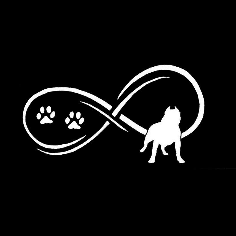 17.8*9.7CM Pit Bull Dog Animal Paw Prints Car Stickers Cute Vinyl Decal Car Styling Motorcycle Accessories Black/Silver S1-0752