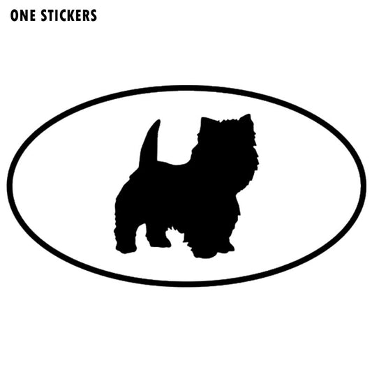 16.3*9.1CM West Highland White Terrier Dog Car Stickers Waterproof Vinyl Decal Car Styling Accessories Black/Silver S1-0681