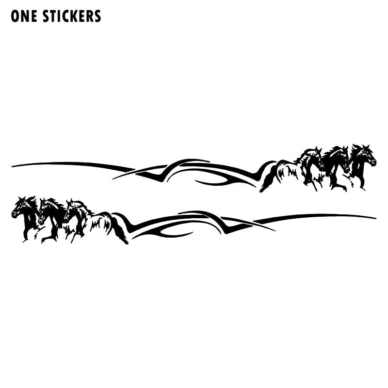 35*4.7CM 2PCS Cool Horse Pattern Car Door Decorative Decal Stylish Car Sticker Accessories Black/Silver S1-2080