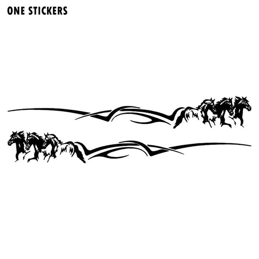 35*4.7CM 2PCS Cool Horse Pattern Car Door Decorative Decal Stylish Car Sticker Accessories Black/Silver S1-2080