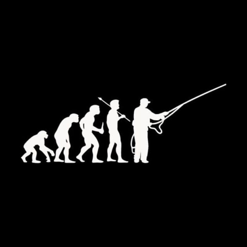 15.2CM*6.1CM Personalized Fashion Fishing Evolution Funny Vinyl Car Stickers S2-0002