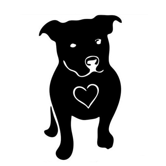 15*9CM LOVE A BULL Pitbull Bulldog  Car Stickers Waterproof Car Sticker Decals Black/Silver CT-584