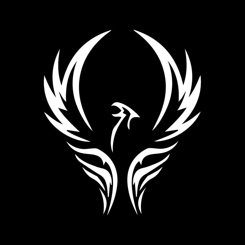 13.5CM*15.8CM Cartoon Animal Phoenix Motorcycle Decal Car Sticker Black/Silver Vinyl Decoration C15-1044