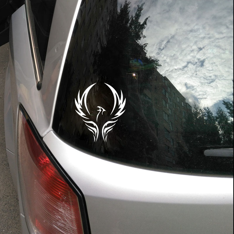 13.5CM*15.8CM Cartoon Animal Phoenix Motorcycle Decal Car Sticker Black/Silver Vinyl Decoration C15-1044