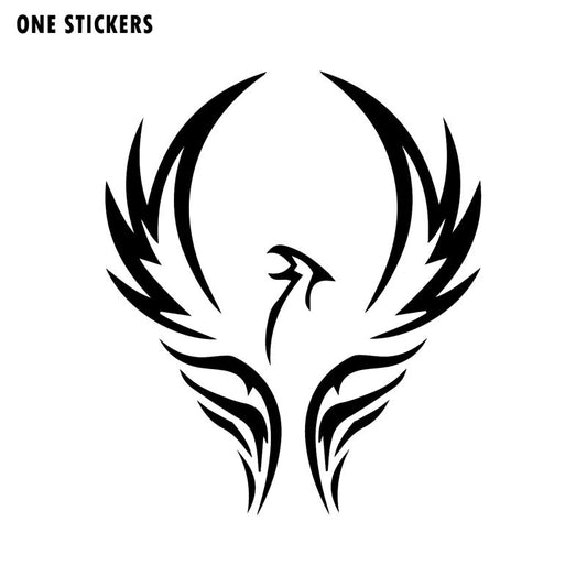 13.5CM*15.8CM Cartoon Animal Phoenix Motorcycle Decal Car Sticker Black/Silver Vinyl Decoration C15-1044