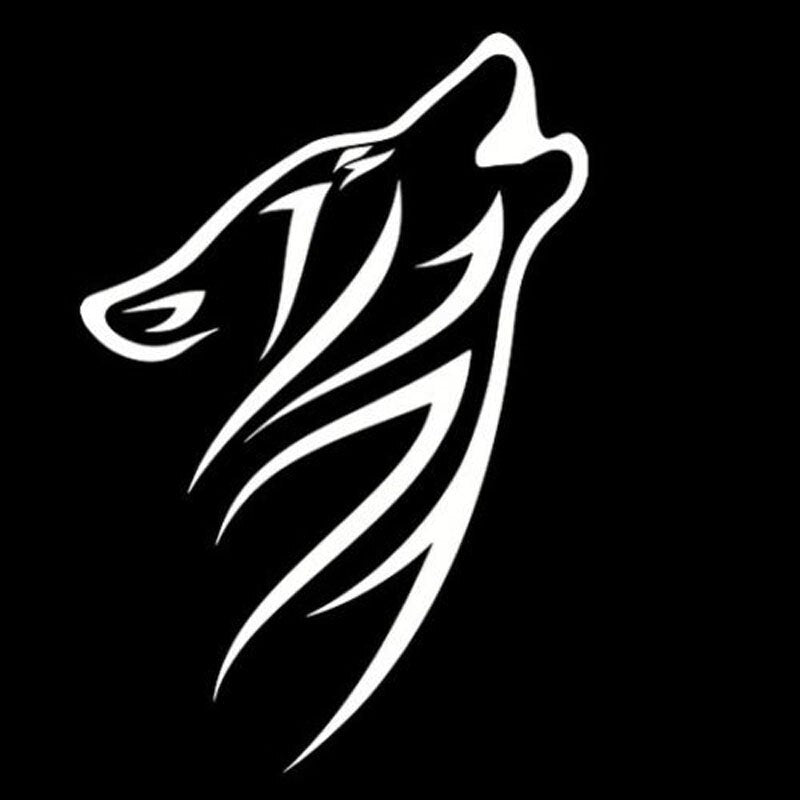 10.5*15.2CM Tribal Howling Wolf Pattern Vinyl Car Stickers  Car Styling Decals Black/Silver S1-2266