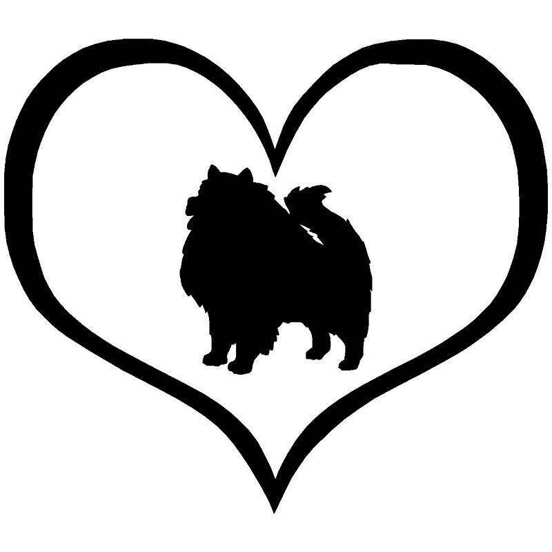 10.9*9.5CM Keeshond Dog Heart Vinyl Decal Waterproof Car Stickers Car Styling Bumper Accessories Black/Silver S1-1110