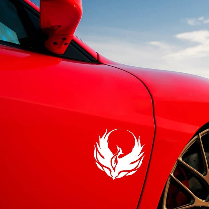 15.5CM*15.3CM Cartoon Funny Phoenix Graphical Decals Car Sticker Black/Silver Vinyl Decoration C15-1040