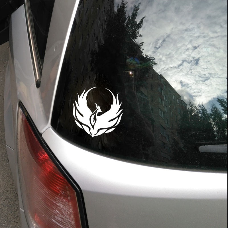 15.5CM*15.3CM Cartoon Funny Phoenix Graphical Decals Car Sticker Black/Silver Vinyl Decoration C15-1040