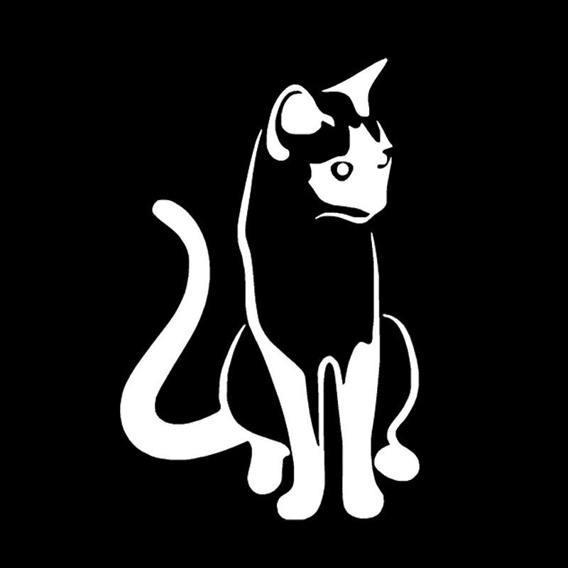 11.6*17.8CM Creative Pet Cat Car Sticker Vinyl Art Cute Accessories Decorative Stickers Black/Silver S1-0151