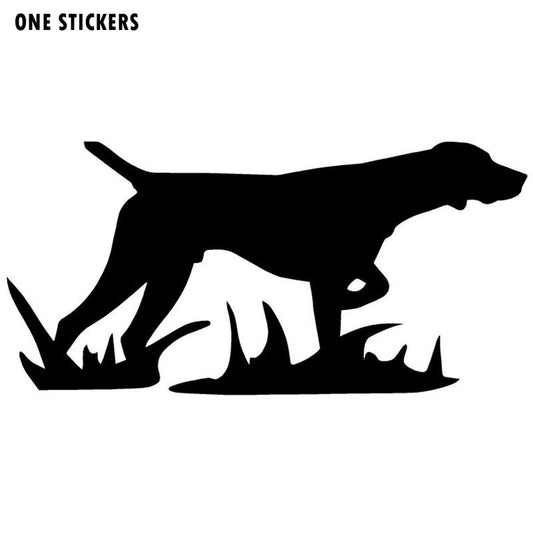 17.8*8.7CM Hunting Dog Car Stickers Stylish Vivid Vinyl Decal Car Styling Bumper Accessories Black/Silver S1-0875