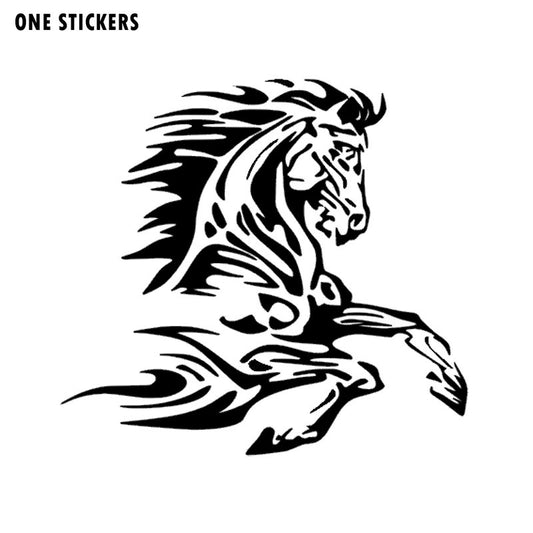 16.5*15.4CM Fashion Flames Horse Decorative Car Sticker Vinyl Bumper Car Styling Decals Black/Silver S1-2074