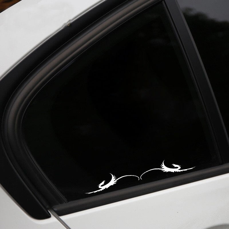 20CM*2.7CM Fashion Phoenix Fly Racing Tribal Decor Car Window Sticker Decal Black/Silver Vinyl C15-1035