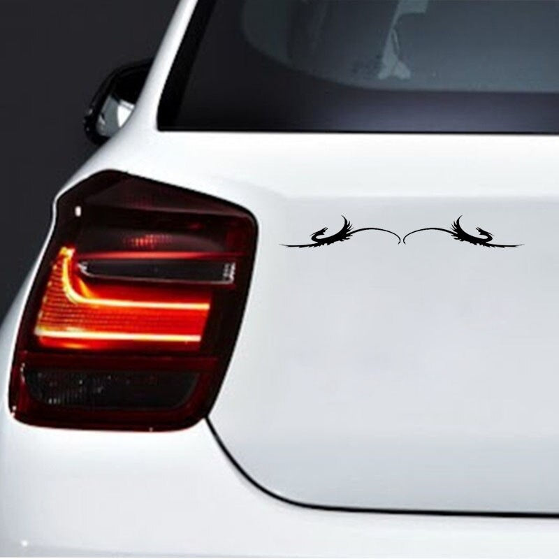 20CM*2.7CM Fashion Phoenix Fly Racing Tribal Decor Car Window Sticker Decal Black/Silver Vinyl C15-1035