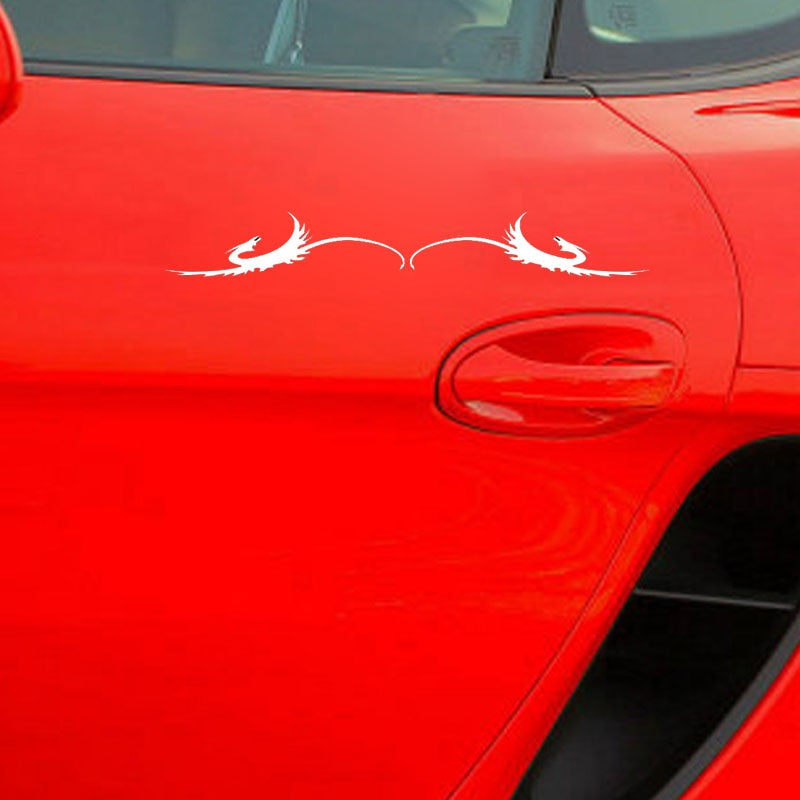 20CM*2.7CM Fashion Phoenix Fly Racing Tribal Decor Car Window Sticker Decal Black/Silver Vinyl C15-1035