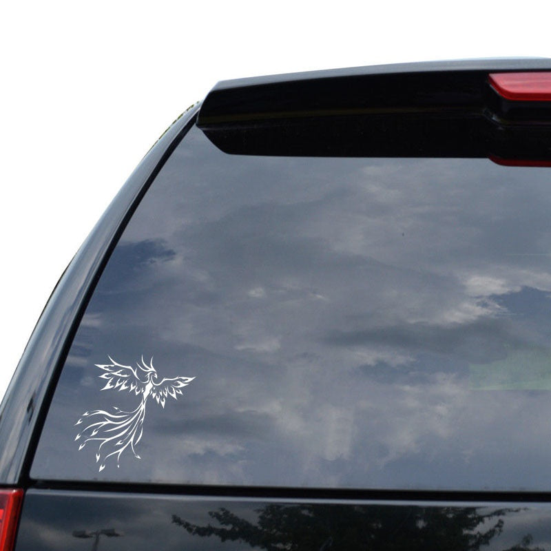 14.2CM*13.8CM Fashion PHOENIX BIRD Vinyl Car-styling Car Window Sticker Decal Black Silver C15-1022