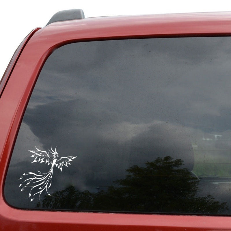 14.2CM*13.8CM Fashion PHOENIX BIRD Vinyl Car-styling Car Window Sticker Decal Black Silver C15-1022