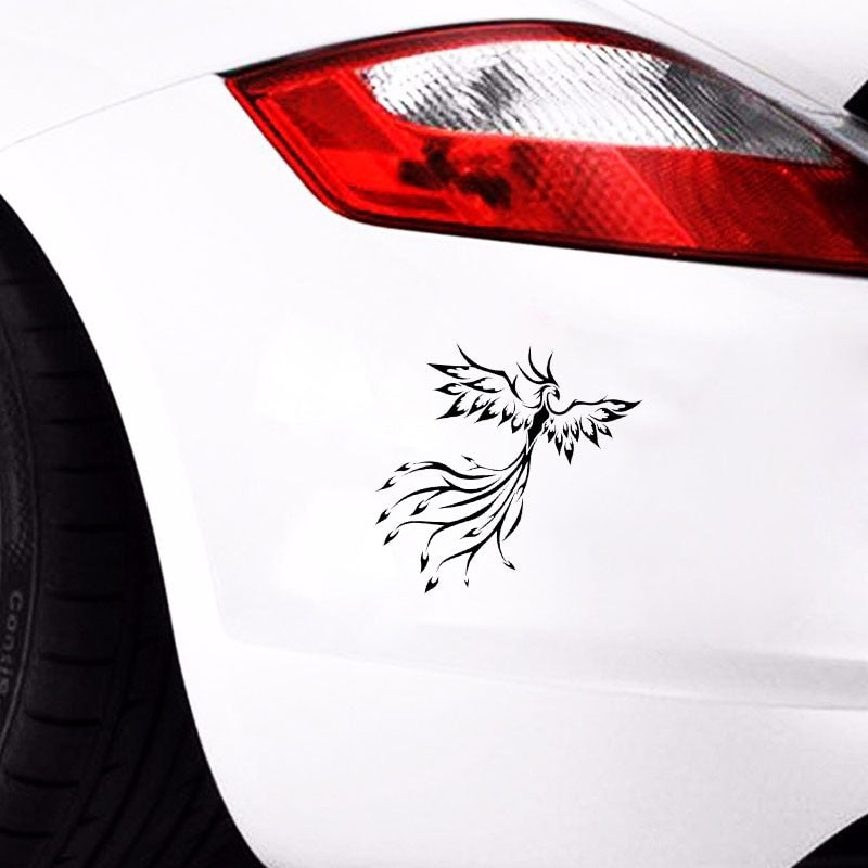14.2CM*13.8CM Fashion PHOENIX BIRD Vinyl Car-styling Car Window Sticker Decal Black Silver C15-1022