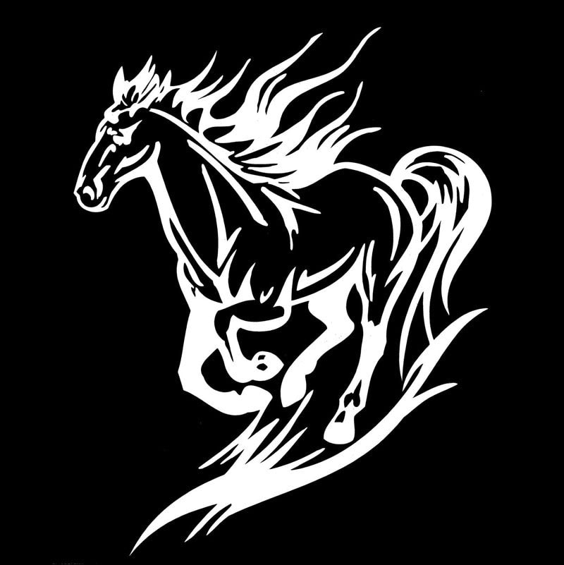 15.2*18.9CM Stylish Galloping Horse Car Styling Decal Vinyl  Car Stickers Black/Silver S1-2070