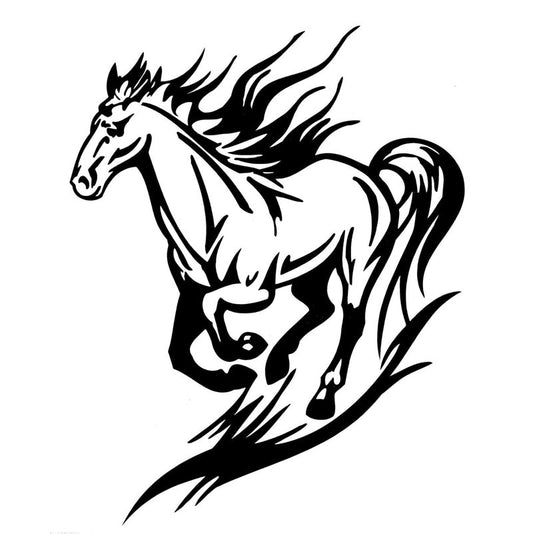 15.2*18.9CM Stylish Galloping Horse Car Styling Decal Vinyl  Car Stickers Black/Silver S1-2070